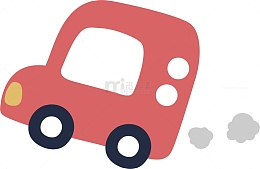 矢量图红色的小汽车