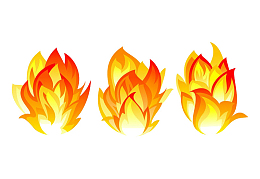 三个红色创意火焰