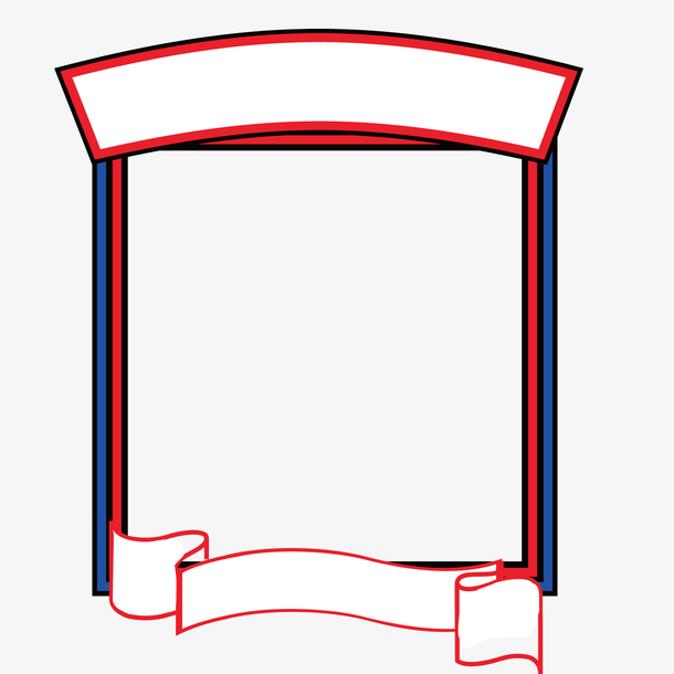 矢量布告栏红色边框飘带