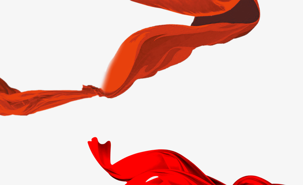 中国风红色飘带