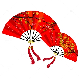 扇子矢量免抠素材