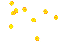 漂浮卡通金币矢量图