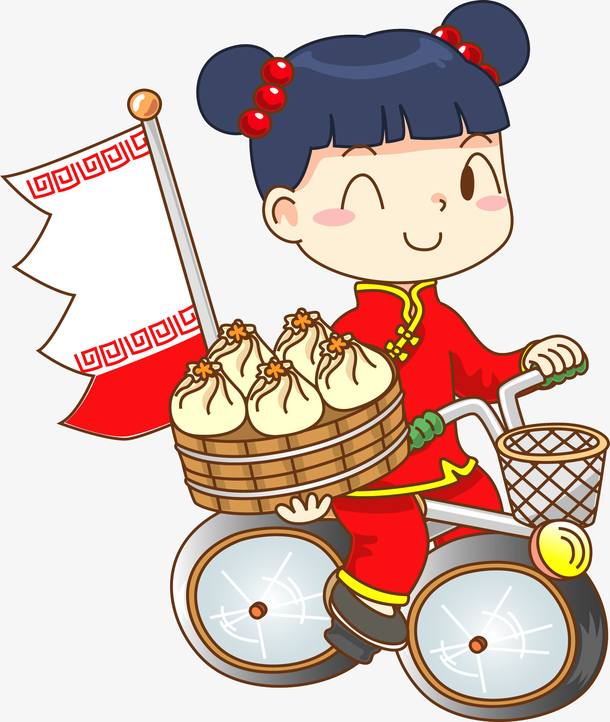 送外卖的女孩免抠图