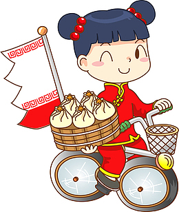 送外卖的女孩免抠图