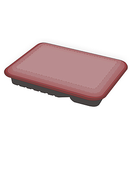 手绘红色快餐盒png