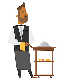 卡通酒店的服务员设计