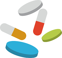 矢量图漂浮的药品