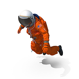 高清手绘宇航员漂浮素材