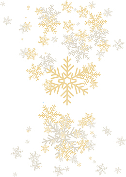 冬季漂浮金色雪花