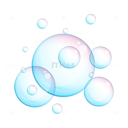 蓝粉色水彩泡泡