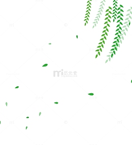 小清新春季柳枝摇摆柳叶飘飘漂浮