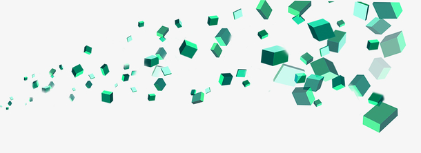 绿色简约方块漂浮素材