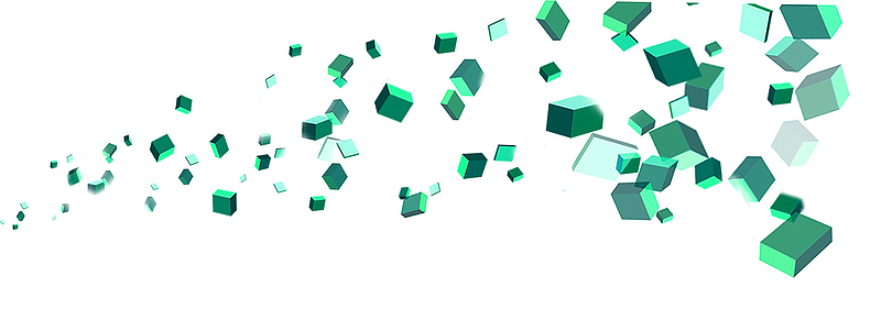 绿色简约方块漂浮素材
