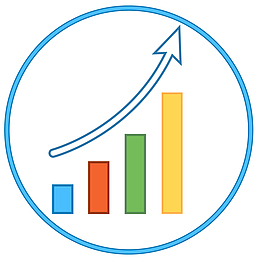 彩色柱形图矢量插画