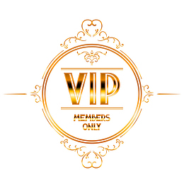 金色VIP圆环奖章元素