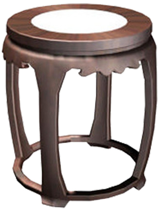 木制中式云龙纹圆凳子