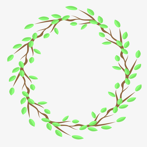 创意树枝圆环装饰免抠