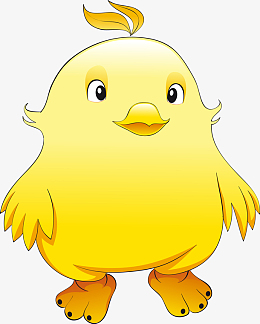 卡通黄色圆胖小鸡仔矢量图
