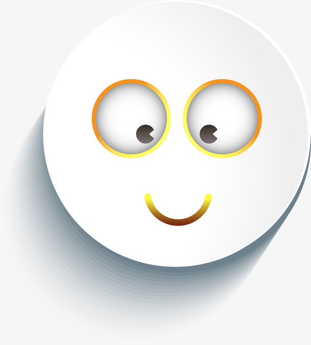 3d立体白色圆脸卡通卖萌表情矢量
