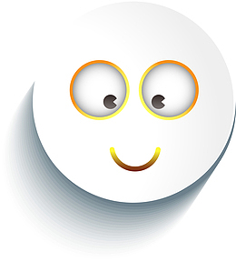 3D立体白色圆脸卡通卖萌表情矢量