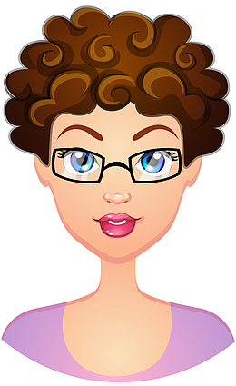 卷发女人矢量图