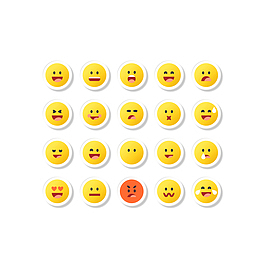 矢量EMOJI简约贴纸笑脸表情包