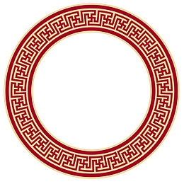 中国风红色圆环插画