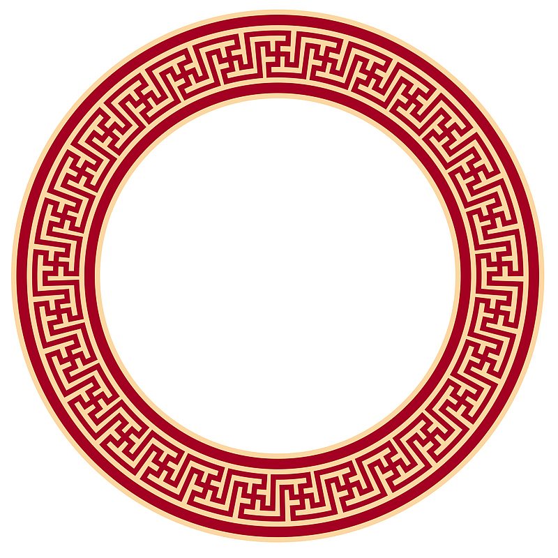 中国风红色圆环插画
