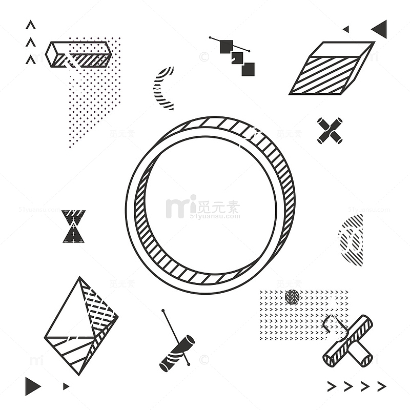 圆环设计感波普风抽象艺术设计元