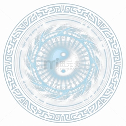 蓝色圆环八卦阵法纹路