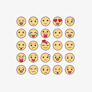 矢量emoji精致卡通表情包aipng矢量emoji多种简洁线条表情包aipng害羞