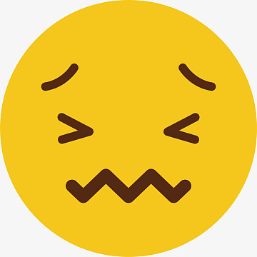 黄色可爱圆脸矢量撇嘴表情