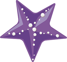 卡通紫色五角星标贴矢量素材