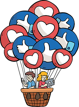 点赞分享热气球小人