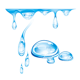矢量滴落的水珠静态水泡