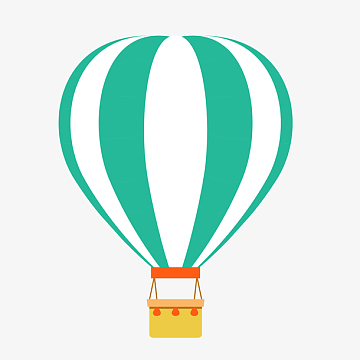 矢量卡通装饰扁平化热气球png