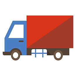 扁平化交通工具小货车插图矢量