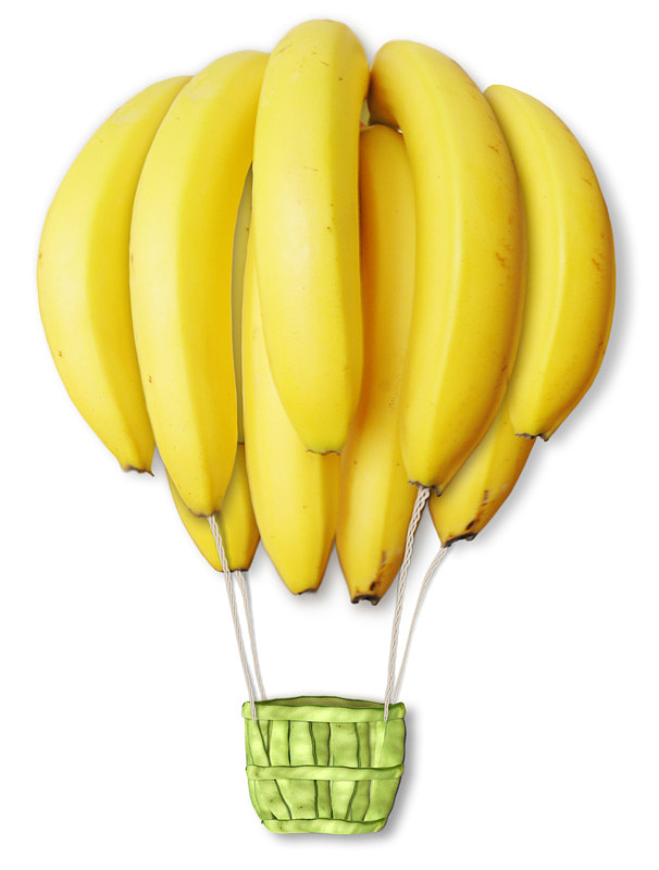 黄色香蕉热气球创意装饰