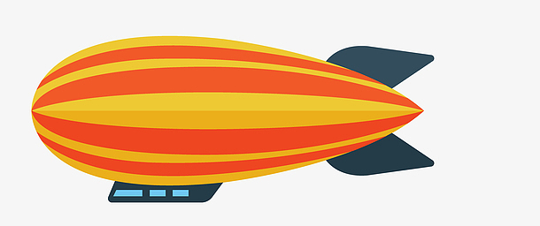 卡通简约彩色飞艇装饰设计