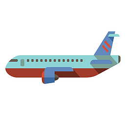 扁平化交通工具飞机插图矢量