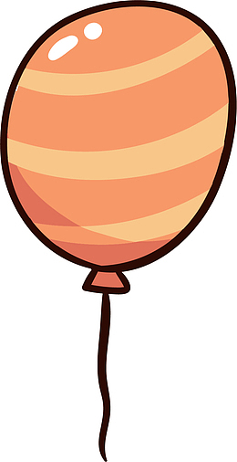 儿童节橙色条纹气球