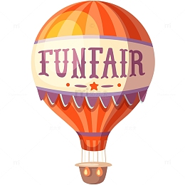 彩色热气球矢量插画