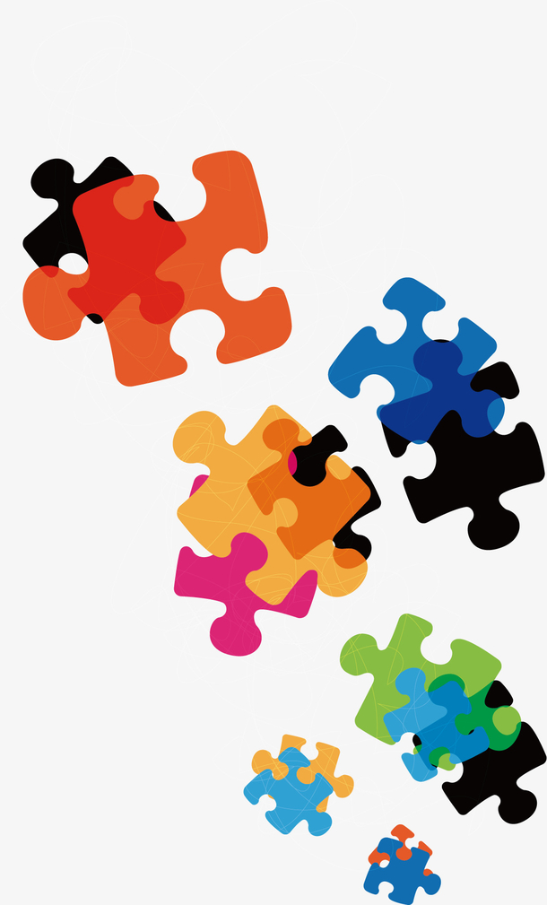 矢量图彩色拼图免抠图素材免费下载_觅元素