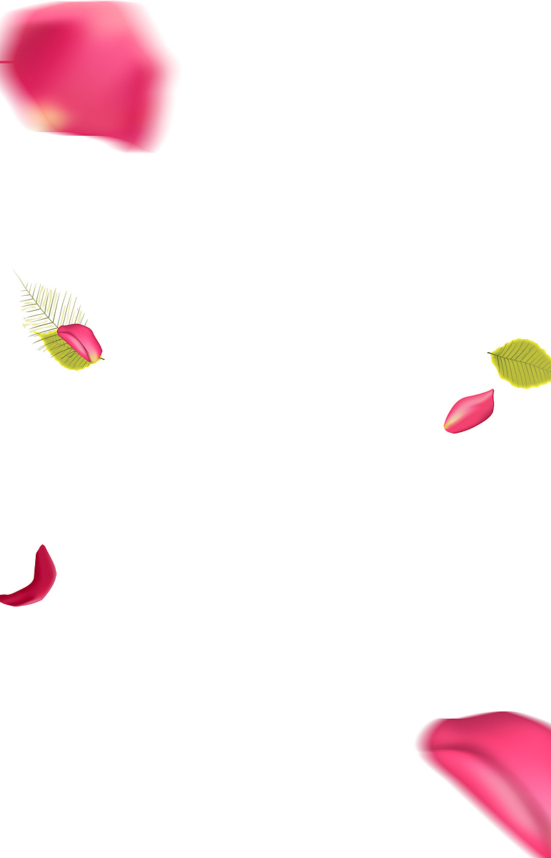 粉色花瓣绿色叶子飞舞漂浮素材