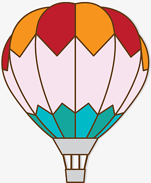 线条描边矢量热气球