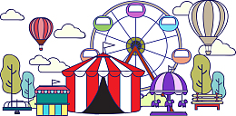 手绘游乐场卡通装饰图案