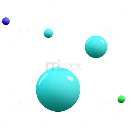 蓝色渐变光泽圆球元素