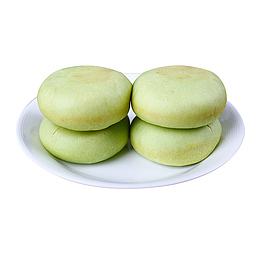 圆型可爱抹茶表皮绿豆糕