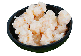 煮熟的虾滑丸子