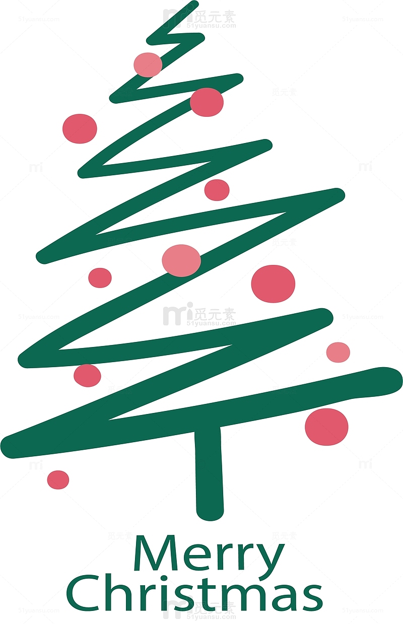 涂鸦线条圣诞树